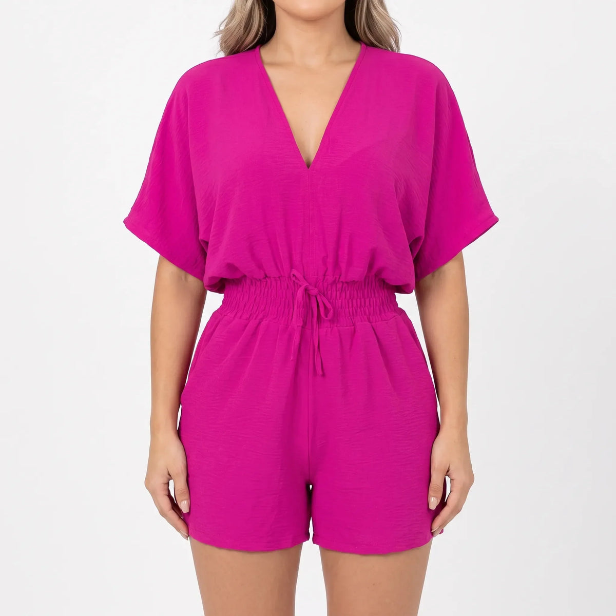 Arlisa - Casual Short-Sleeved V-Neck Summer Romper